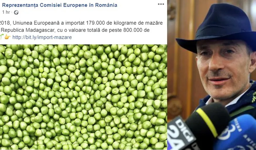 Mesaj ironic al reprezentanţei Comisiei Europene despre „mazărea importată de UE din Madagascar” în ziua aducerii fostului edil în ţară