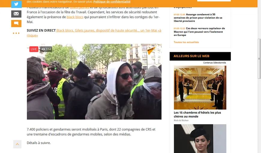 Lupte în Franţa, între poliţie şi manifestanţi. Forţele de ordine au lansat gaze lacrimogene asupra protestatarilor