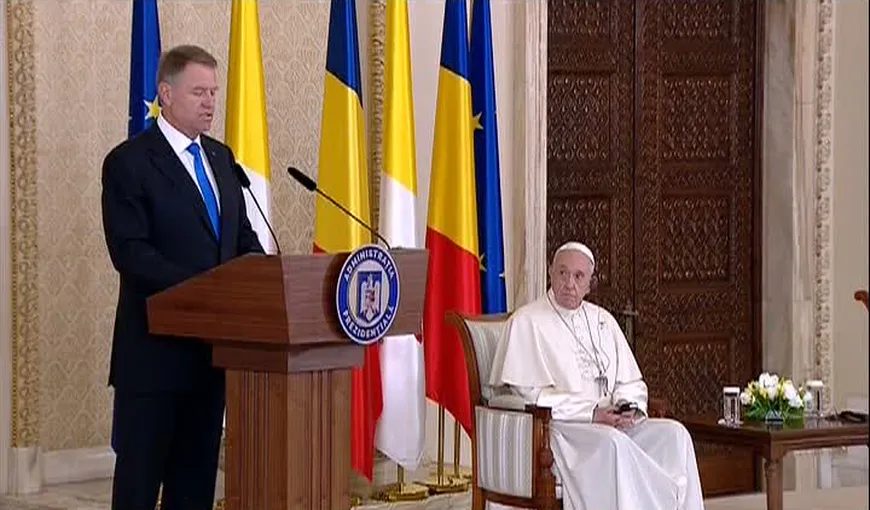 Iohannis, în discursul rostit în prezenţa Papei: Destinul european a fost confirmat cu forţă de românii în urmă cu o săptămână