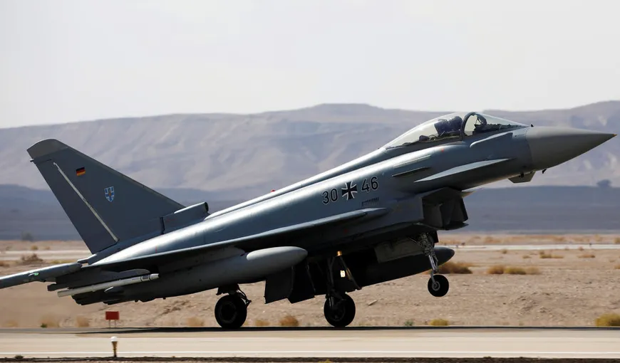 Trei avioane de luptă Eurofighter Typhoon trimise din Germania au aterizat la baza „Mihail Kogălniceanu”
