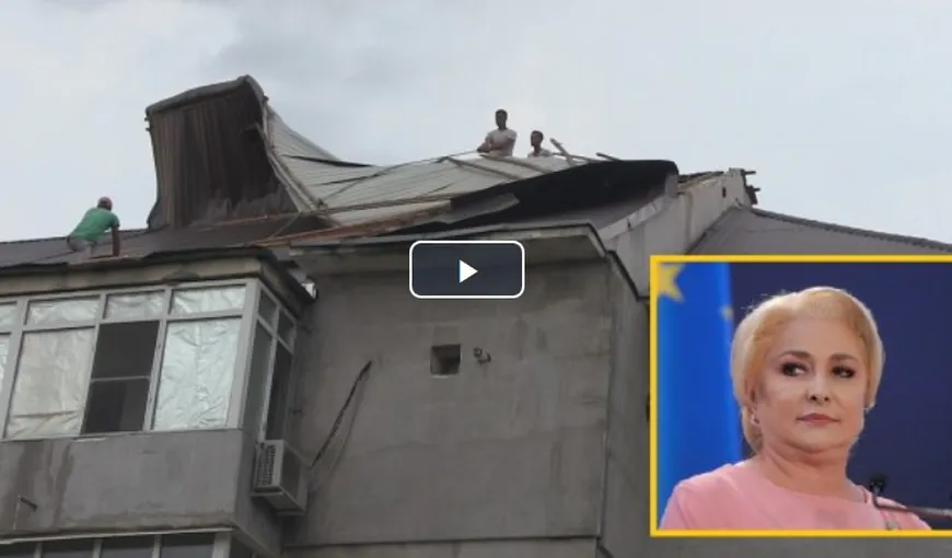 Viorica Dăncilă a rămas fără acoperiş la locuinţă. Blocul din Videle în care locuieşte, avariat de furtună