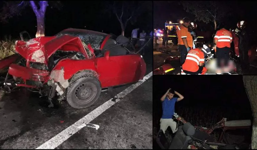 Accident teribil în Tulcea: doi tineri au murit, maşina lor s-a rupt în două