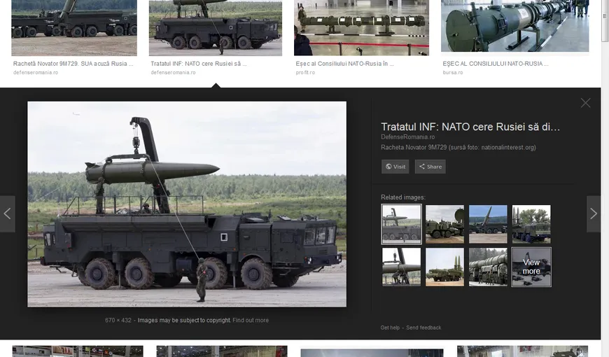 NATO, pregătită pentru a contracara rachetele Novator desfăşurate de Rusia