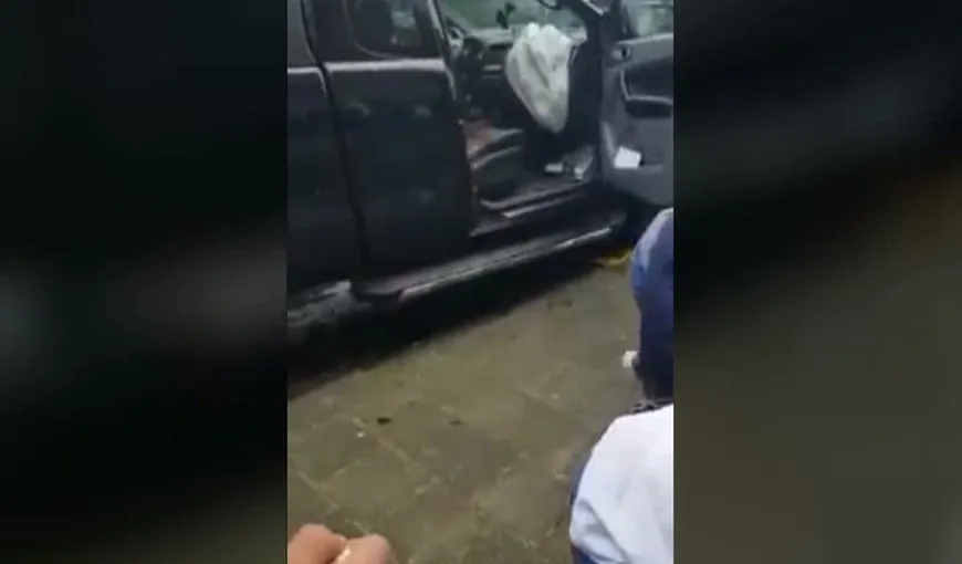 Zeci de maşini distruse de un şofer drogat. Întreg dezastrul a fost filmat de un român VIDEO