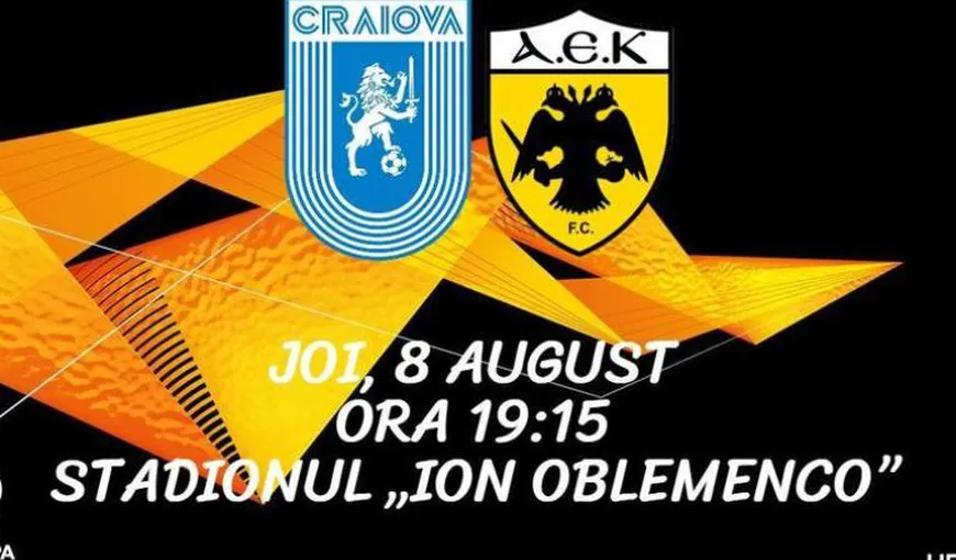 CRAIOVA – AEK ATENA 0-2. Înfrângere grea pentru olteni în Europa League