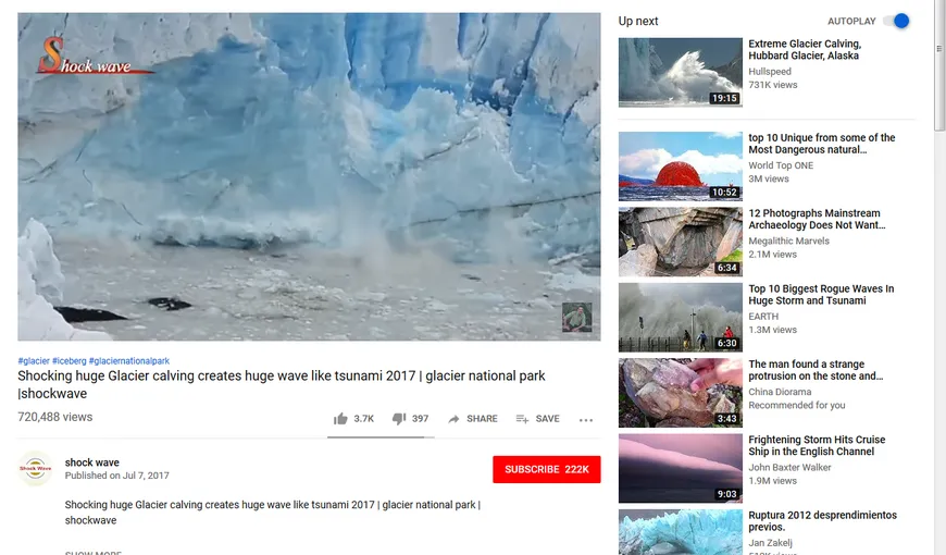 Au scăpat ca prin minune: doi americani s-au salvat la limită de un gheţar care s-a prăbuşit VIDEO