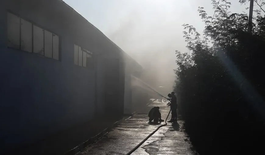 Incendiu la un depozit de materiale industriale, în Dâmboviţa