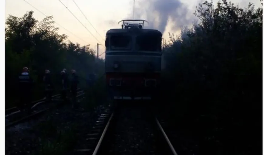 Incendiu la locomotiva unui tren care transporta păcură