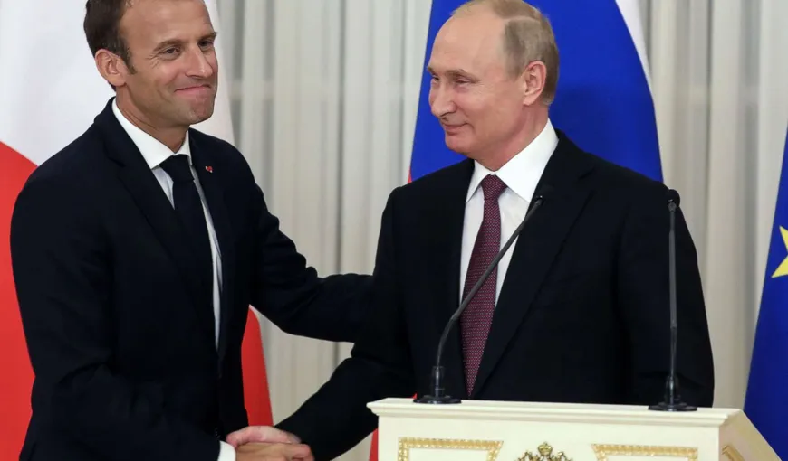 Putin face o vizită oficială de lucru în Franţa, unde se va întâlni cu Macron
