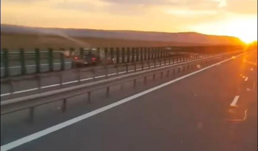 Imagini teribile pe o autostradă din România! Şofer filmat în timp ce mergea pe contrasens VIDEO
