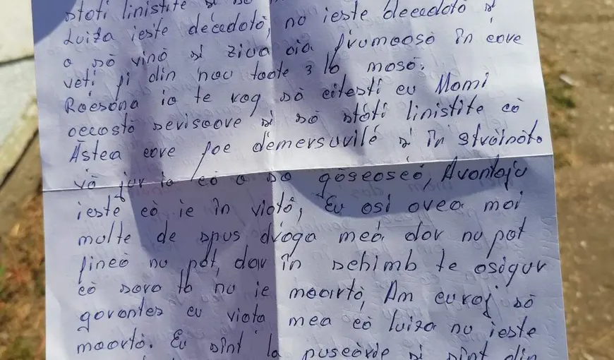 Scrisoare tulburătoare primită de mama Luizei: „Vă garantez cu viaţa mea că fata nu e moartă” VIDEO