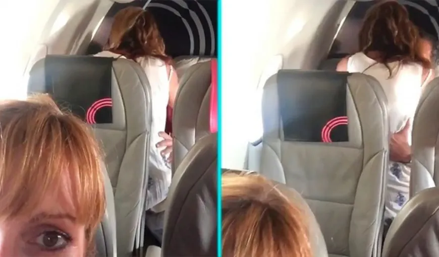 Imagini scandaloase în avion, doi pasageri nu au mai aşteptat să ajungă la hotel: „Sunteţi filmaţi, încetaţi!”