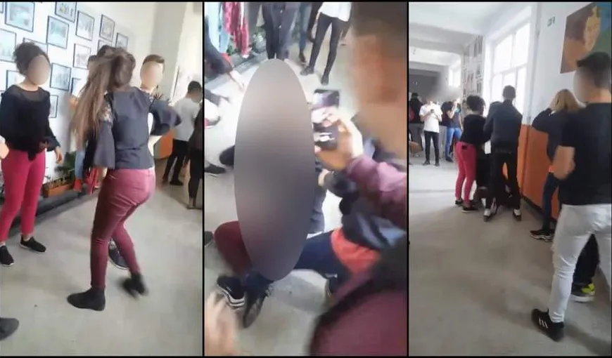 Scene de groază într-o şcoală din Rădăuţi. O elevă, snopită în bătaie de o colegă: fata e lovită fără milă chiar pe holul instituţiei