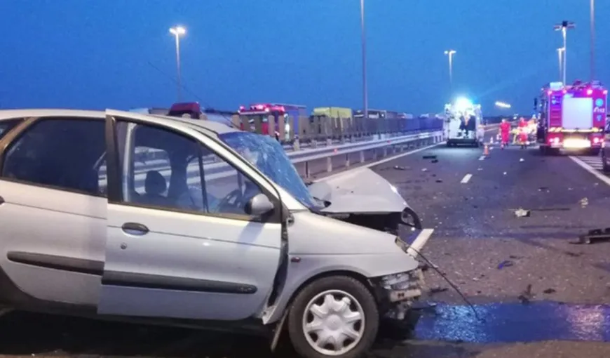 Accident cu 9 maşini la intrarea în Bucureşti