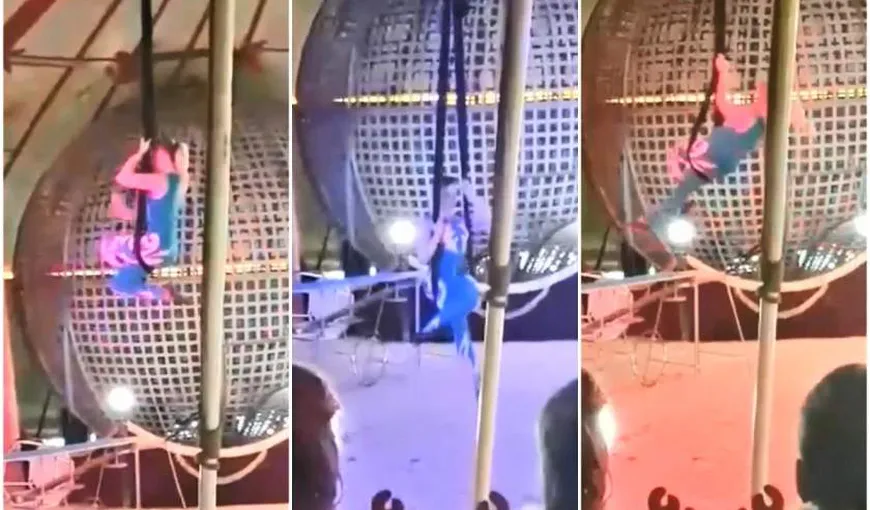 Imagini şocante. O acrobată a căzut în timpul spectacolului de circ de la Hunedoara VIDEO