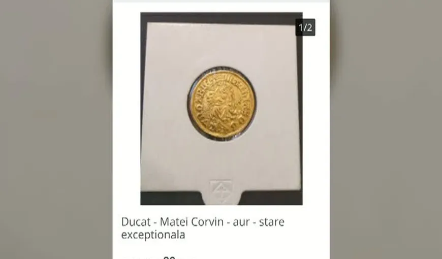 Bani din aur vânduţi la Bucureşti cu 3.500 de euro. Unele monede erau vechi de aproape 2.000 de ani, suspecţii au fost prinşi