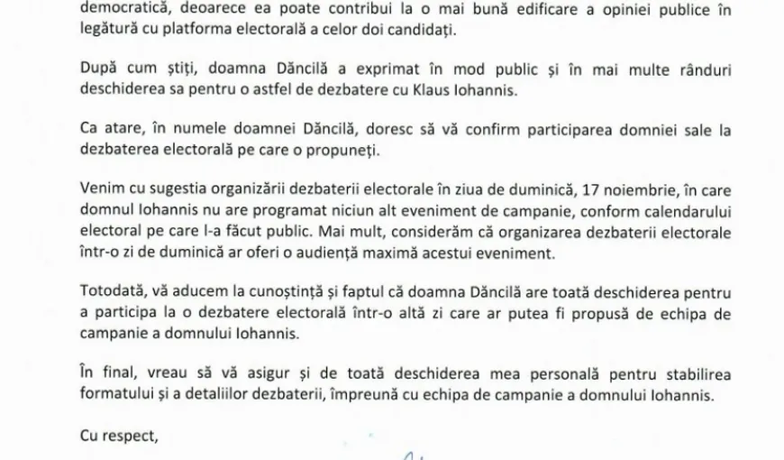 ALEGERI PREZIDENŢIALE 2019: PSD, scrisoare către TVR pentru o dezbatere electorală Dăncilă – Iohannis