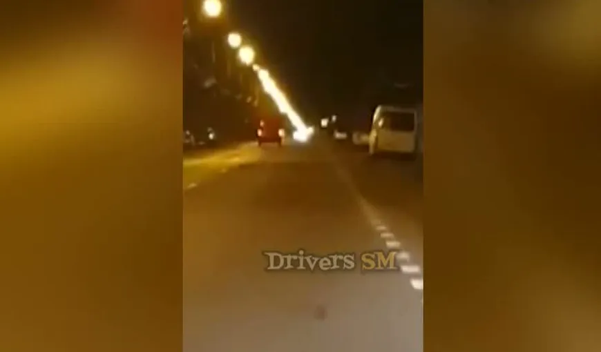 Poliţistul din Satu Mare filmat conducând haotic pe un drum naţional, arestat la domiciliu