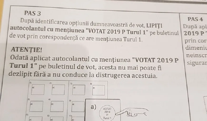 Autocolantul cu menţiunea „Votat” utilizat la votul prin corespondenţă se poate dezlipi şi lipi din nou cu uşurinţă. Ce spune AEP