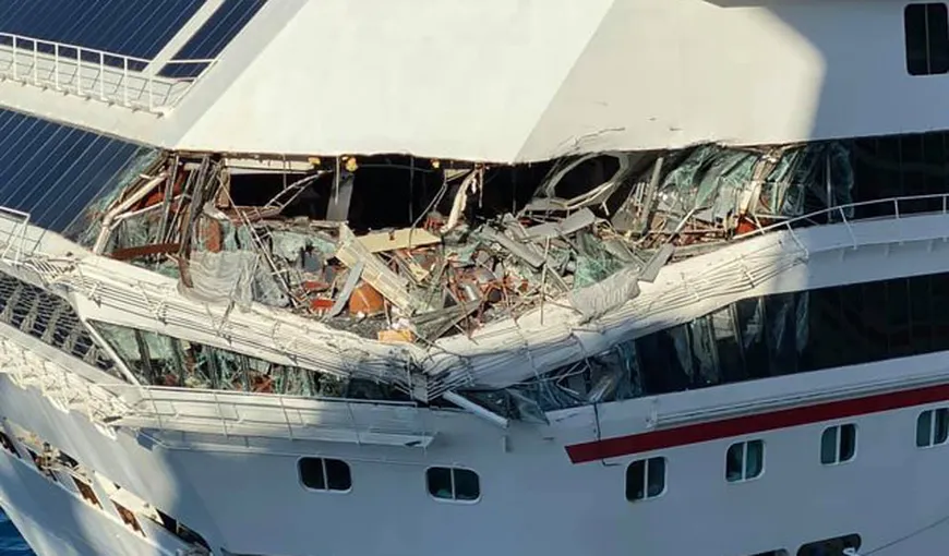 Accident pe mare, două nave de croazieră s-au ciocnit în larg. Imaginile au fost filmate, sunt persoane rănite VIDEO