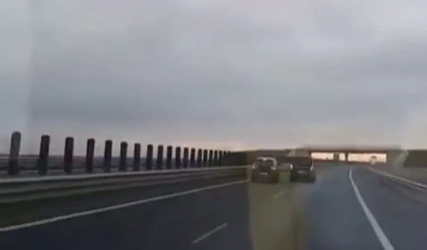 Şicanări în trafic pe Autostrada Timişoara – Arad. Accident evitat în ultimul moment VIDEO