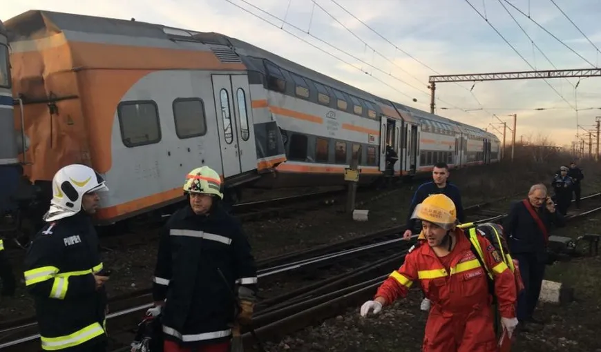 Anchetă după accidentul feroviar din Ploieşti soldat cu 11 răniţi. S-a găsit vinovatul pentru ciocnirea celor două trenuri