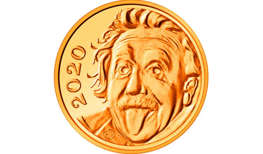 Albert Einstein cel-cu-limba-scoasă se găseşte pe cea mai mică monedă din lume