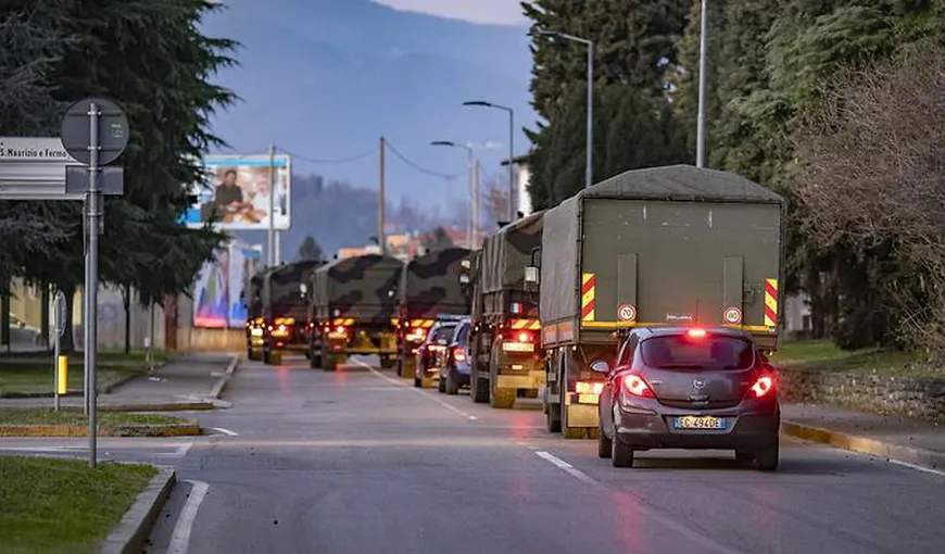 Camioanele morţii în Italia. Oraşul Bergamo nu mai face faţă victimelor coronavirusului VIDEO ŞOCANT