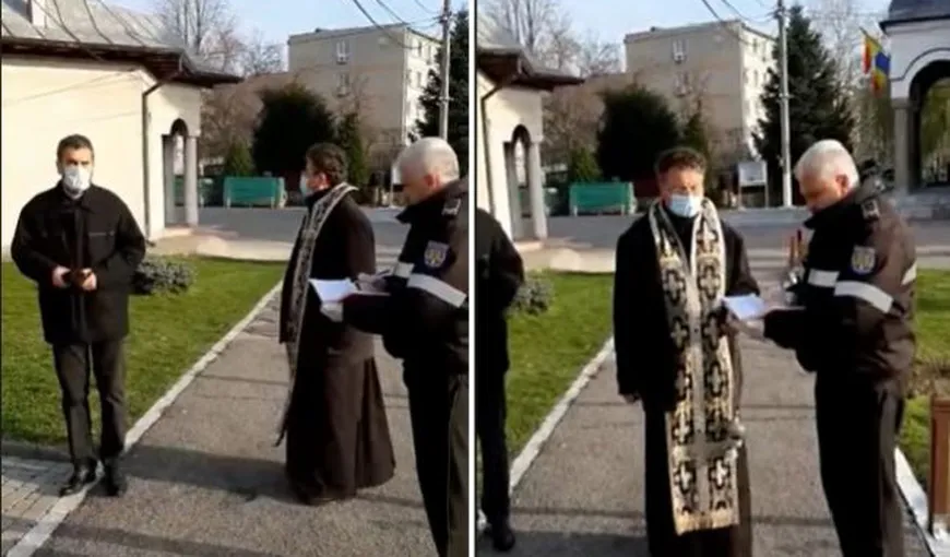 Un preot din Vâlcea a fost amendat cu 20.000 de lei după ce a organizat o slujbă în curtea bisericii