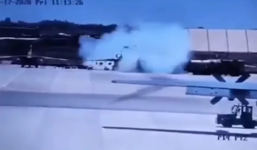 O rachetă lansată de un Su-25 trece pe lângă un C-130 Hercules al Franţei, loveşte o clădire şi omoară cinci oameni VIDEO