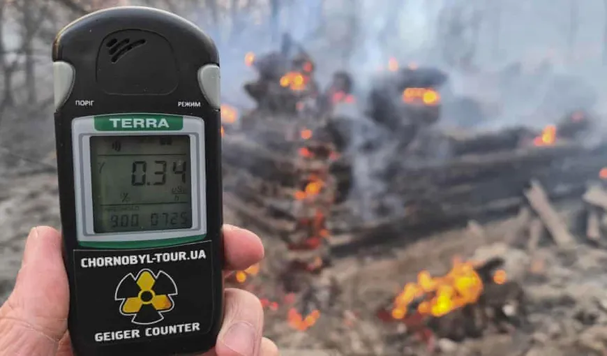 Un nou dezastru la Cernobîl. Incendiu puternic lângă centrala nucleară, nivelul radiaţiilor a crescut de 16 ori VIDEO