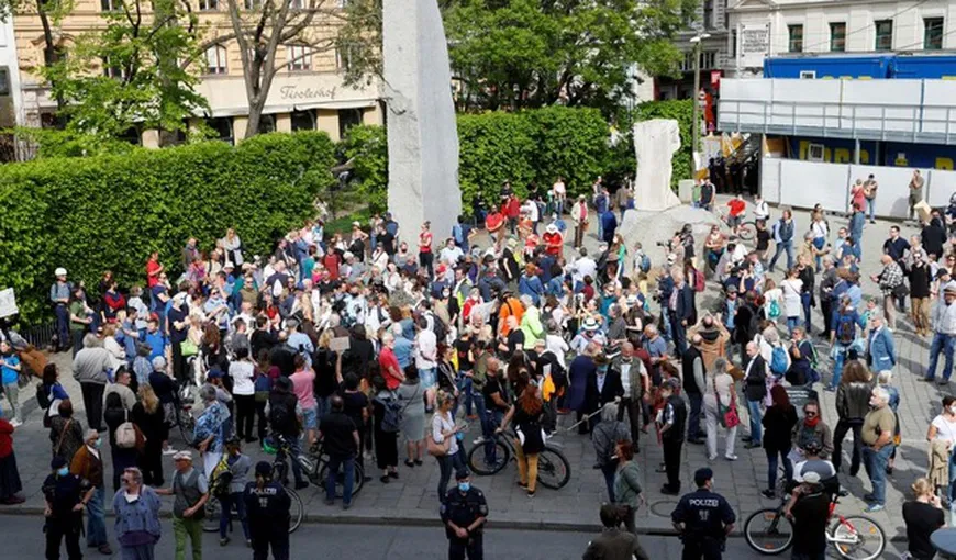 Protest în centrul Vienei împotriva măsurilor pentru combaterea COVID-19