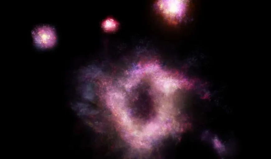 O galaxie ”inel de foc” străveche, descoperită cu ajutorul Telescopului Hubble VIDEO