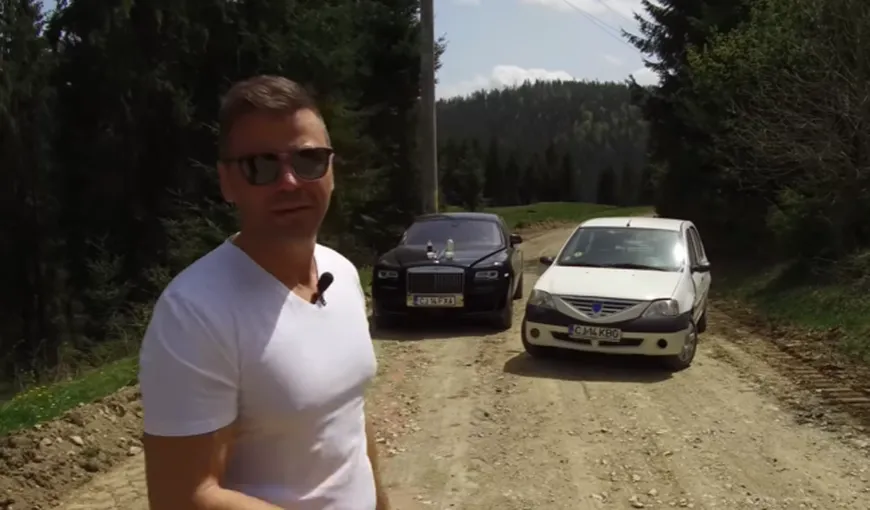 Ce maşină e mai confortabilă pe drum forestier, Dacia sau Rolls Royce? Un milionar clujean face testul VIDEO