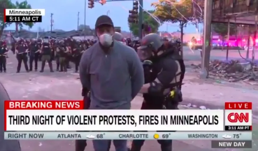 INCREDIBIL Reporterul CNN care transmitea din mijlocul protestelor din Minneapolis a fost arestat în direct VIDEO