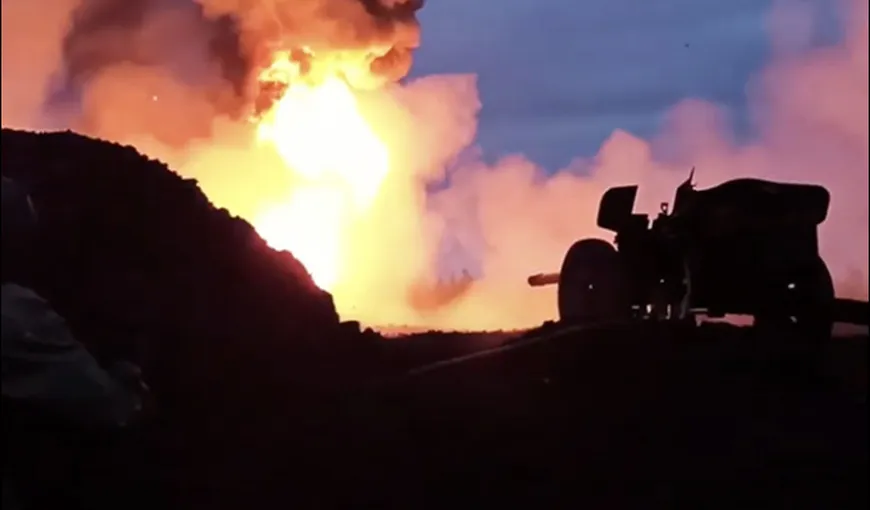 Ruşii au stins un incendiu cu salve de tun anti-tanc. VIDEO spectaculos