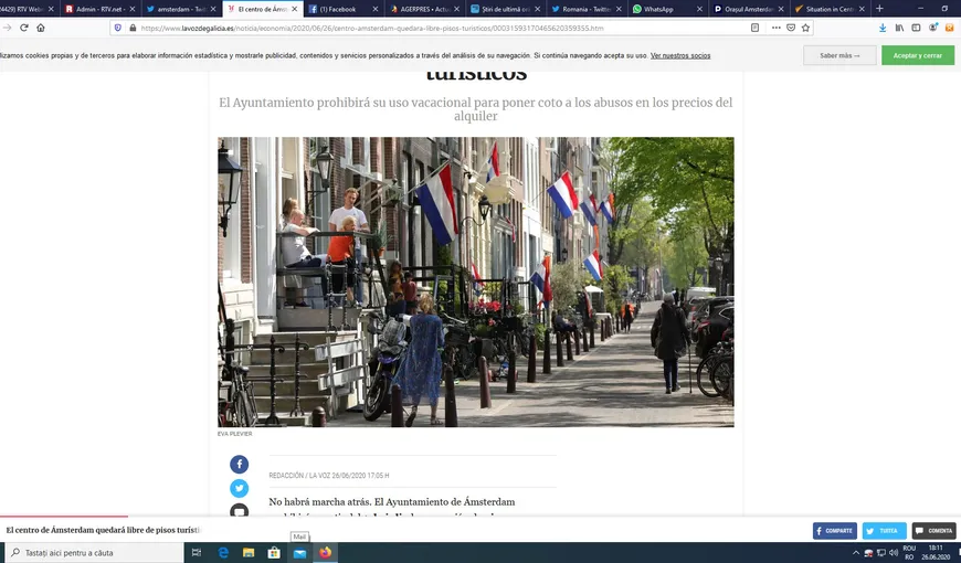 Restricţii pentru turişti, la Amsterdam. Cazarea în centrul vechi va fi interzisă, de la 1 iulie
