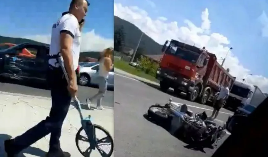 O şoferiţă de 18 ani a accidentat grav un motociclist, la ieşire din Haţeg. Tânăra nu a respectat indicatorul „cedează trecerea”