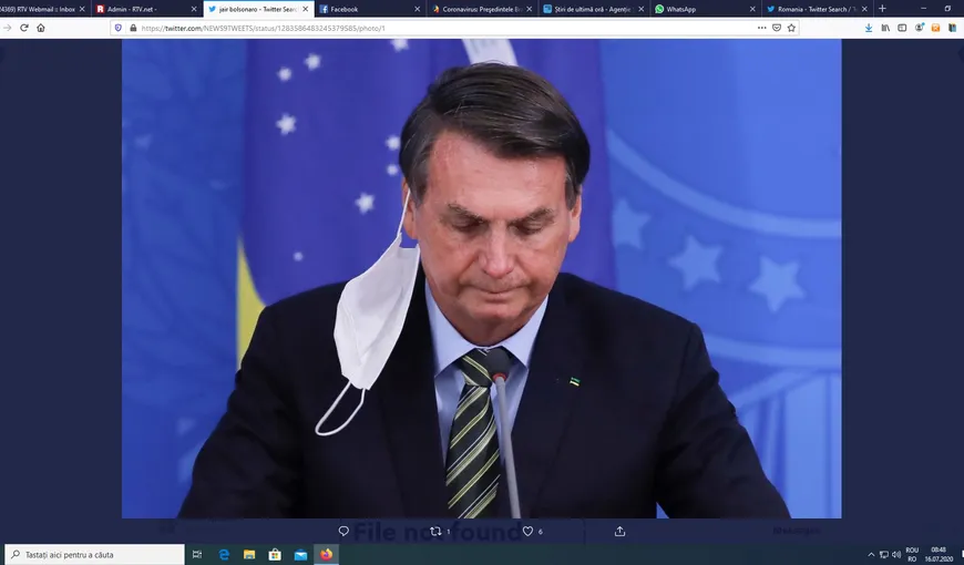 Preşedintele Braziliei, confirmat cu coronavirus. Jair Bolsonaro a făcut public rezultatul celui de-al doilea test de Covid