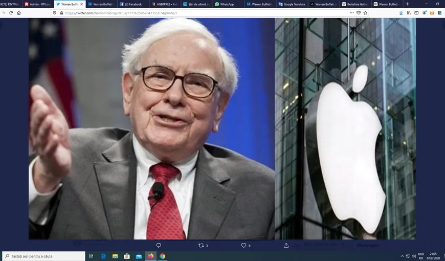 Legendarul Warren Buffet revine în jocul puternicilor lumii. Participaţia sa la Apple a crescut la 91 miliarde de dolari