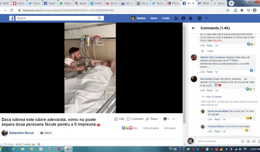 Poveste cutremurătoare, o tânără în stare gravă a fost cerută de soţie pe patul de spital. După două zile ea a murit VIDEO