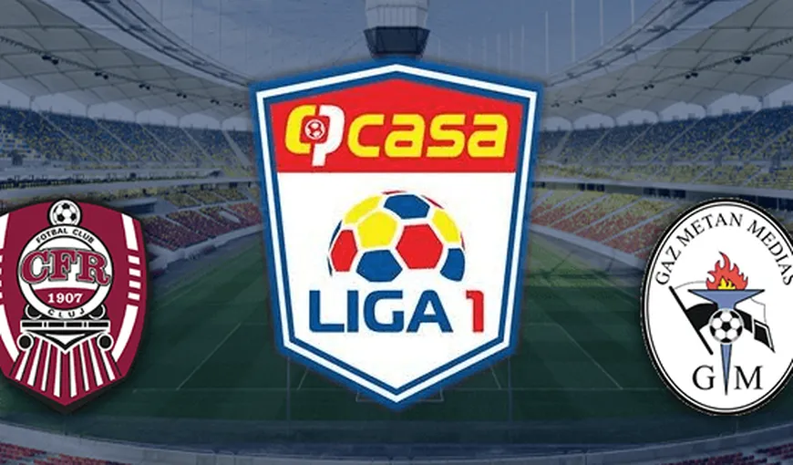 CFR Cluj – Gaz Metan Mediaş  2-0 şi campioana se apropie la un punct de Craiova UPDATE