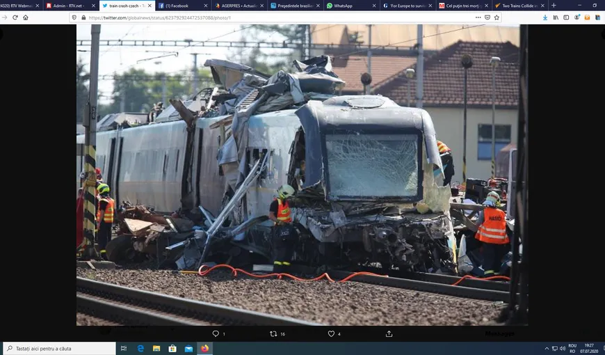 Tragedie feroviară în Cehia. Două trenuri s-au ciocnit, sunt trei morţi şi zeci de răniţi