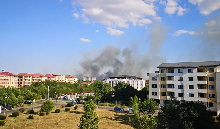Incendiu puternic de vegetaţie uscată în zona Ghencea! A fost trimis mesaj Ro-Alert VIDEO