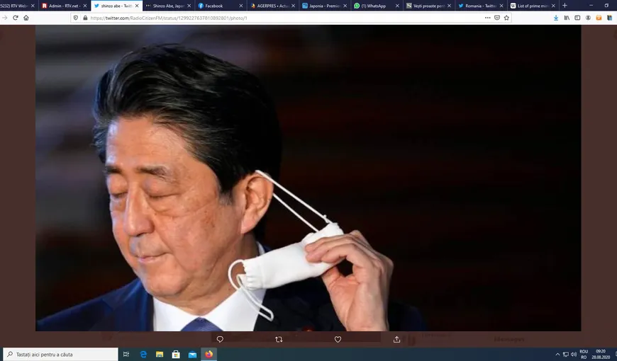 Premierul Japoniei şi-a dat demisia din cauza unor grave probleme de sănătate. Shinzo Abe părăseşte postul după aproape opt ani