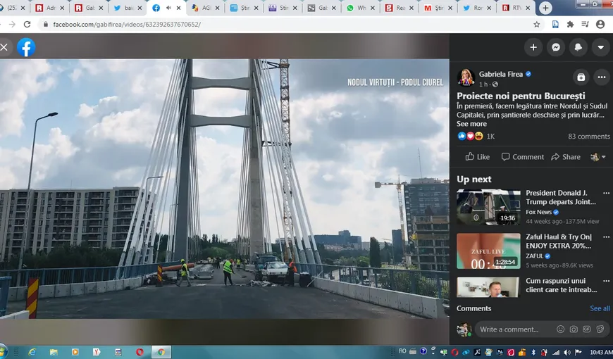 Gabriela Firea anunţă redeschiderea Podului Ciurel până pe 14 septembrie. „În premieră, facem legătura între Nordul şi Sudul Capitalei”