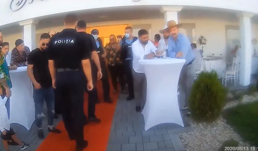 Nuntă cu peste 100 de invitaţi într-un cort din Buzău, oprită de poliţişti. S-a lăsat cu EVACUĂRI şi amenzi uriaşe VIDEO