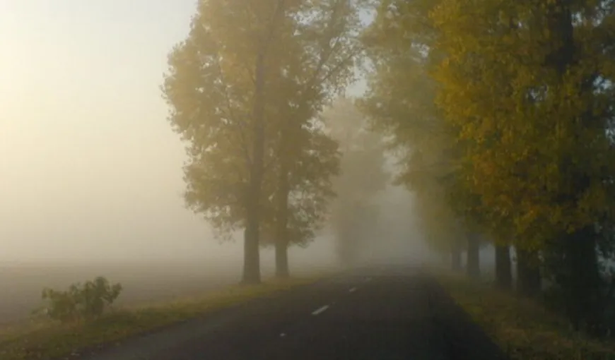 COD GALBEN de ceaţă în România. Vizibiltatea scade sub 200 de metri