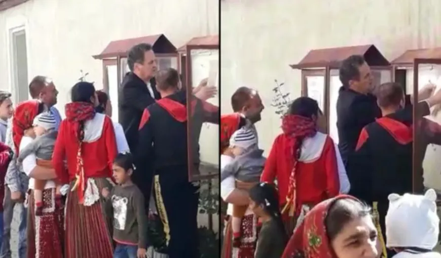 Primar din judeţul Sibiu, filmat în timp ce arăta unui grup de alegători cum să voteze