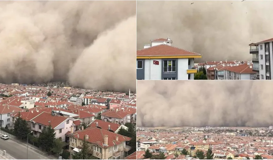 Furtună de nisip în Turcia! Norii de praf au INVADAT capitala. Imagini terifiante VIDEO